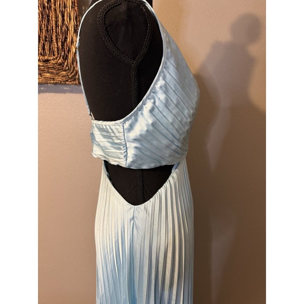 Abercrombie & Fitch Long Dress M Tall Halter Tie Back Floral Cut Out Pleated NEW - Picture 12 of 16
